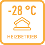 Heizbetrieb bis -28°C