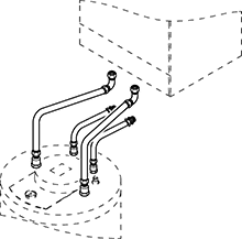 VIESSMANN Anschluss-Set für untergestellten Speicher-Wassererwärmer Vitocell 100-W, 120/150 Liter