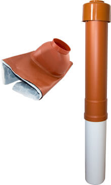 Abgassystem Dachdurchführung Schrägdach (rot)