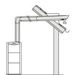 Waagerechte Luft-/Abgasführung durch die Außenwand oder waagerecht über Dach konzentrischer Geräteanschluss (80/125)