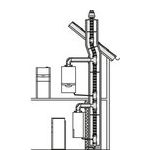 Mehrfach belegtes Überdruck-Abgassystem Ø 100 PP (flexibel) im Schacht / konzentrischer Geräteanschluss (60/100 und 80/125)