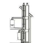 Mehrfach belegtes Überdruck-Abgassystem Ø 100 PP (flexibel) mit parallelen Schachtgruppen (2-Schacht-Installation) / konzentrischer Geräteanschluss (60/100)