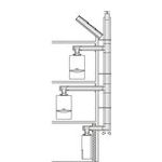 Mehrfach belegtes Überdruck-Abgassystem Ø 130/194 und Ø 150/214, Edelstahl an der Fassade / konzentrischer Geräteanschluss (Ø 80/125) (80/125)