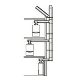 Mehrfach belegtes Überdruck-Abgassystem in Edelstahl an der Fassade Ø 100/150, 130/180/konz. Geräteanschluss (80/125 PP) (80/125)