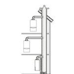 Mehrfach belegtes Überdruck-Abgassystem nach Installationsart C (10) 3 konz. Geräteanschluss (Ø 80/125) (80/125)