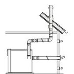 Abgasleitung über Dach, Verbrennungsluft durch die Außenwand (160 und 200)