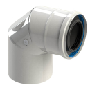 Abgasrohr Bogen 87° mit Revision, DN 80/125,...
