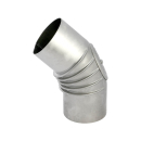 Abgasbogen Aluminium 130 mm 45°, gerippt, mit...