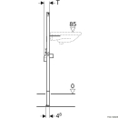 Geberit DuofixBasic Element für Waschtisch, 112 cm, Standarmatur