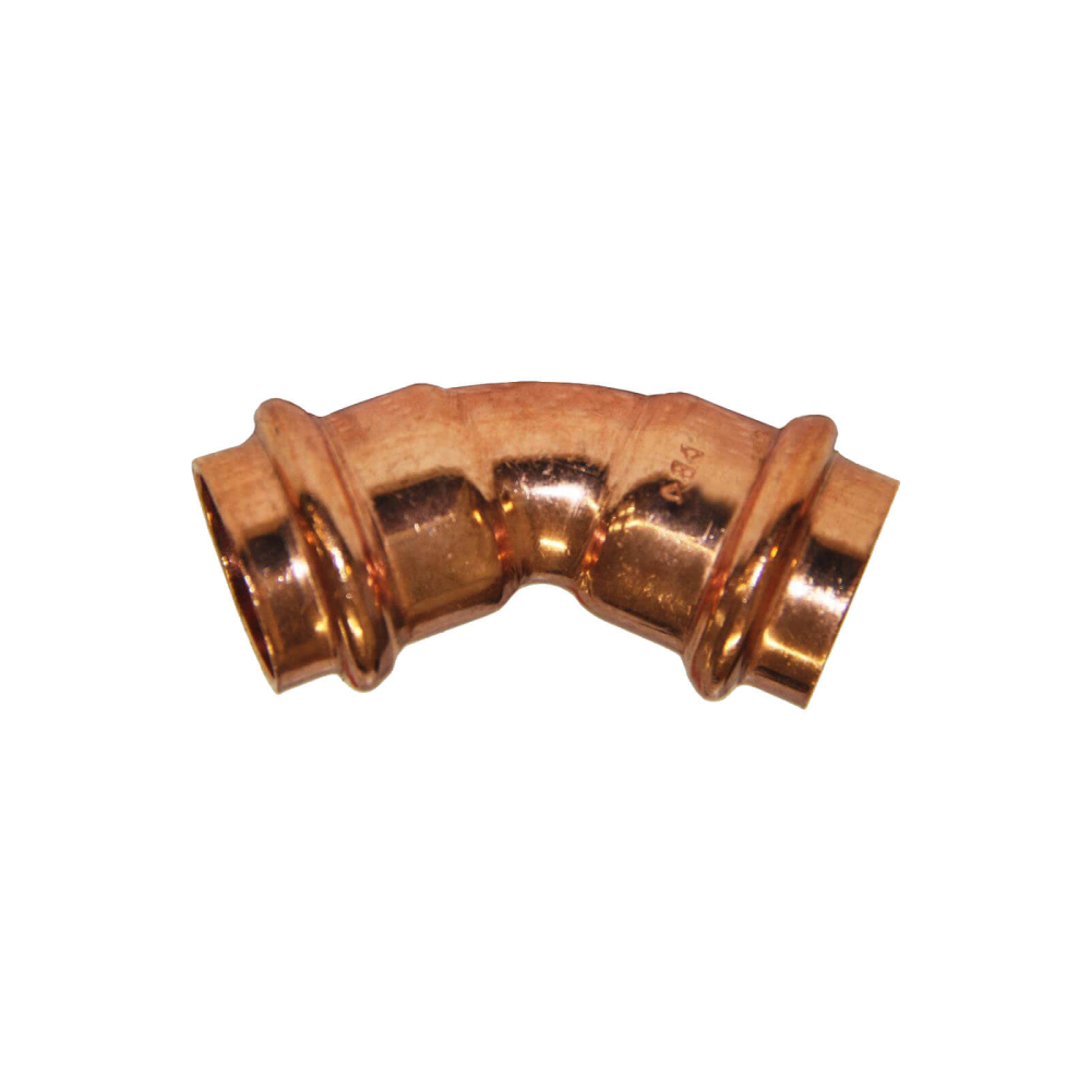 Pressfitting Winkel 45° Für Kupfer – 18 Mm Außen-Ø X 18 Mm Einsteck-Ende, V & SC Kontur, Für Trinkwasser