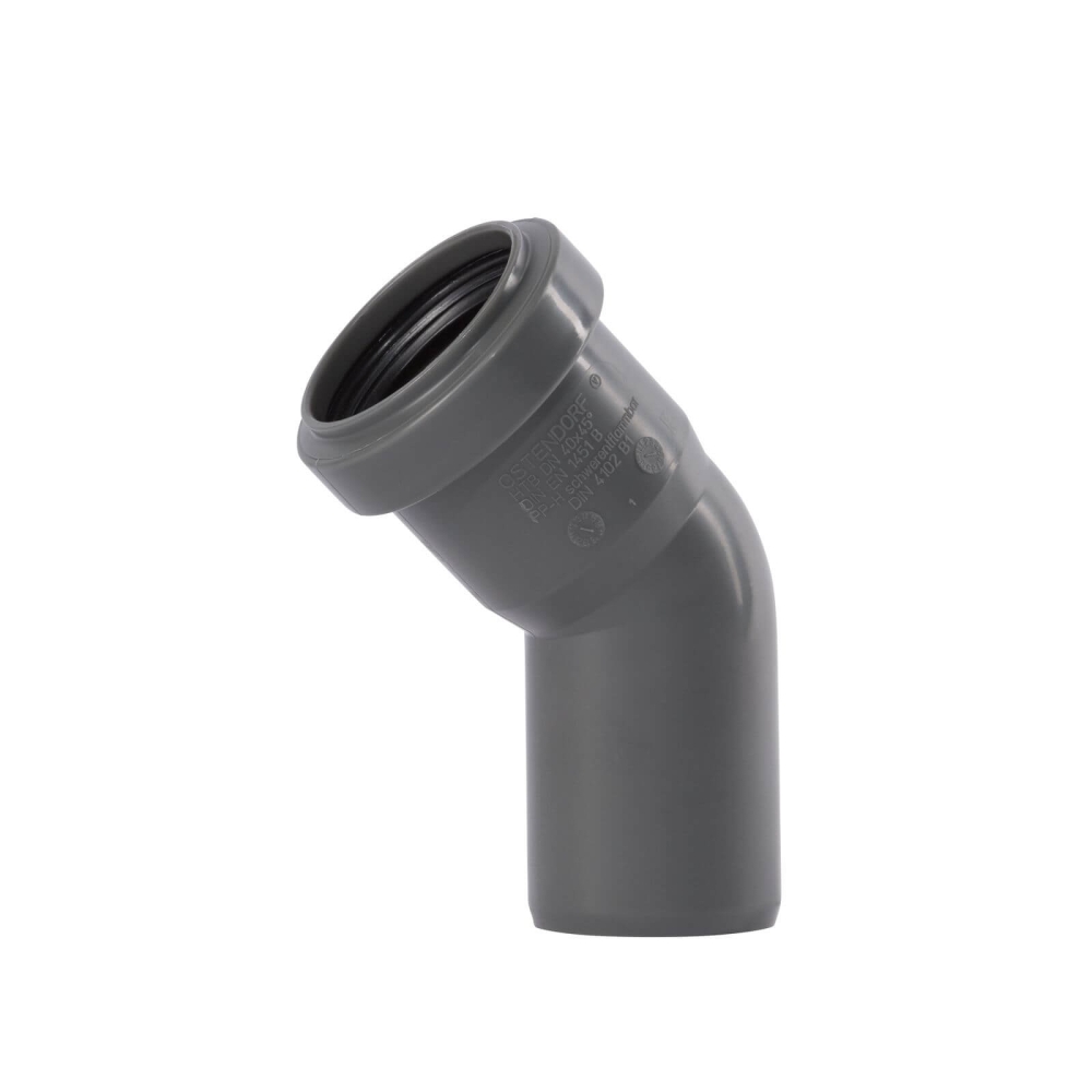 HTsafe Bogen, DN 40, 45&deg;, d40, mit 1 Muffe