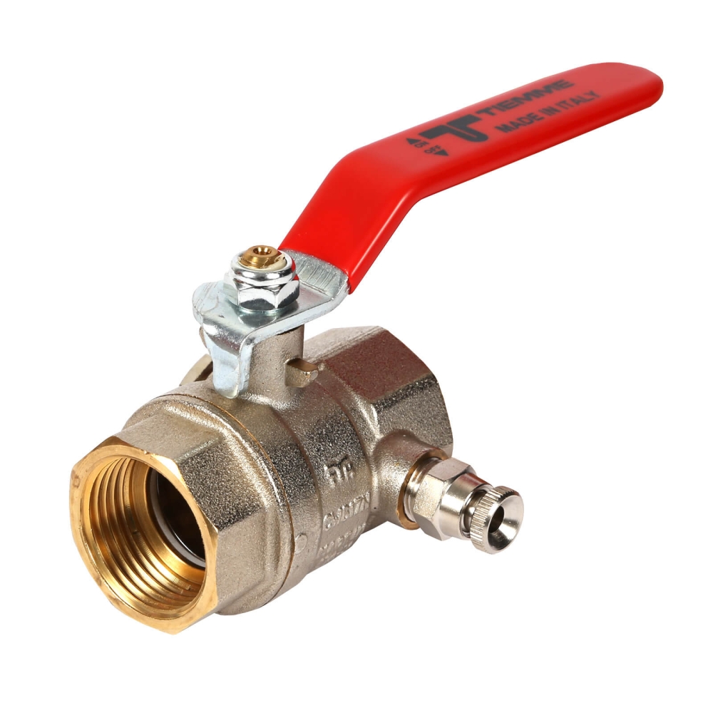 Messing Kugelhahn mit Entleerung DN 20 ( 3/4" ) IG x IG