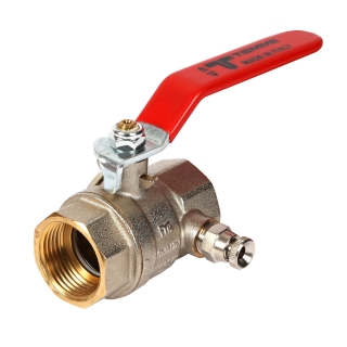 Messing Kugelhahn mit Entleerung DN 20 ( 3/4" ) IG x IG