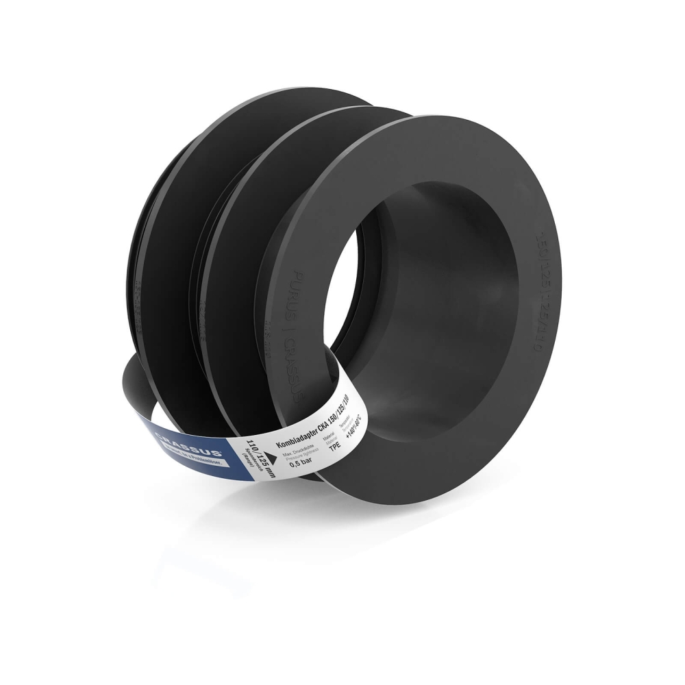 Crassus Kombiadapter CKA 150/125 | 110 (150/125mm auf 125/110mm), b.0,5 bar, EPDM