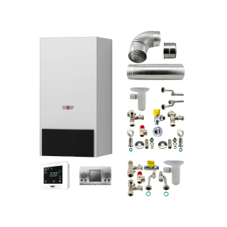 WOLF Gas-Heizwert-Kombitherme CGU-2K-18, 18 kW E/H RM-2 Aufputz Alu-Abgas DN110