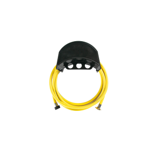 Füllset, bestehend aus Aqua-Flex Wasserschlauch (gelb, 5,0 m) und Wandschlauchhalter (schwarz)