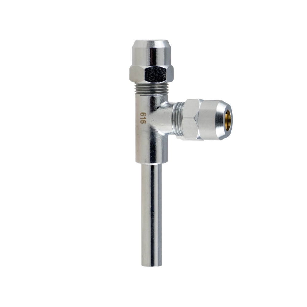 MS-Abzweigst&uuml;ck 10 mm, mit Cu-Rohr und 2x Quetschverschraubungen, verchromt