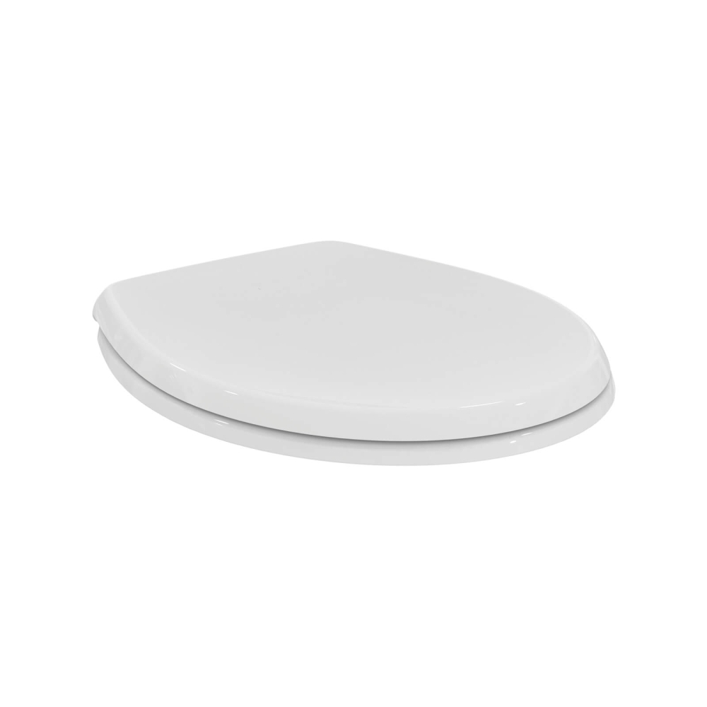 Ideal Standard Eurovit WC-Sitz, mit Deckel mit Absenkautomatik, Kunststoff-Scharniere, wei&szlig;