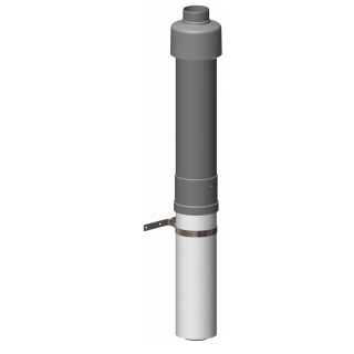 ATEC Dachhochführung konzentrisch 1100 mm, DN 80/125, 650 mm über Dach, schwarz