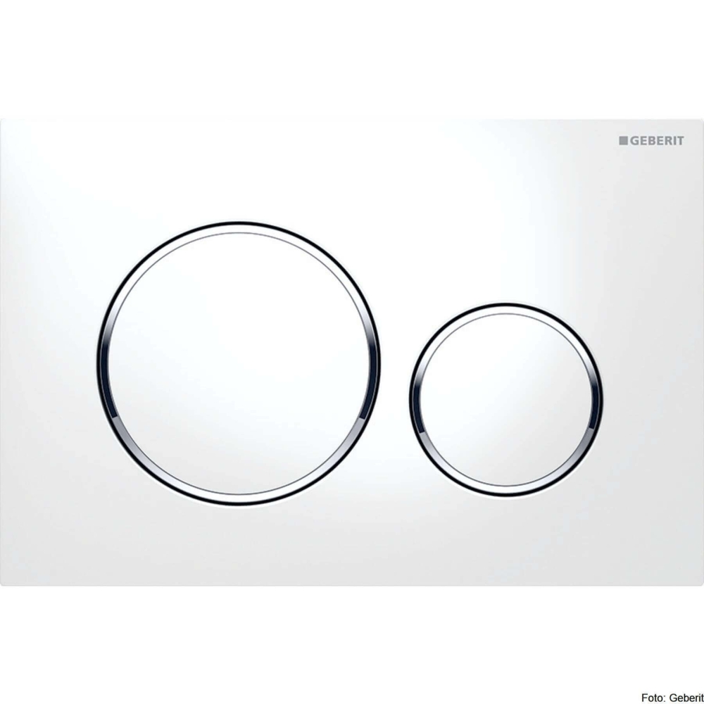 GEBERIT Bet&auml;tigungsplatte Sigma20, f&uuml;r 2-Mengen-Sp&uuml;lung, wei&szlig;/chrom