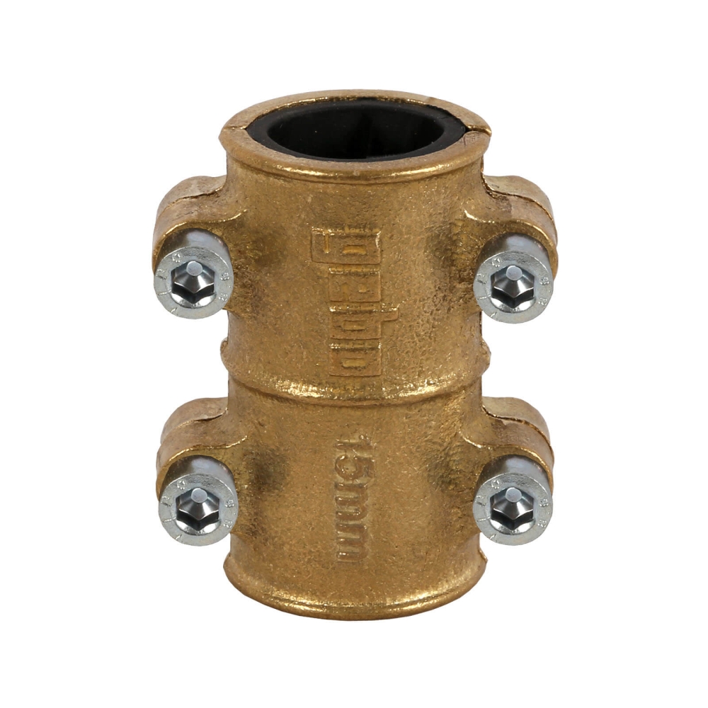 Gebo Messing-Dichtschelle Typ MD, f&uuml;r Kupferrohr, DN12 - 15 mm, Druckstufe Wasser PN10