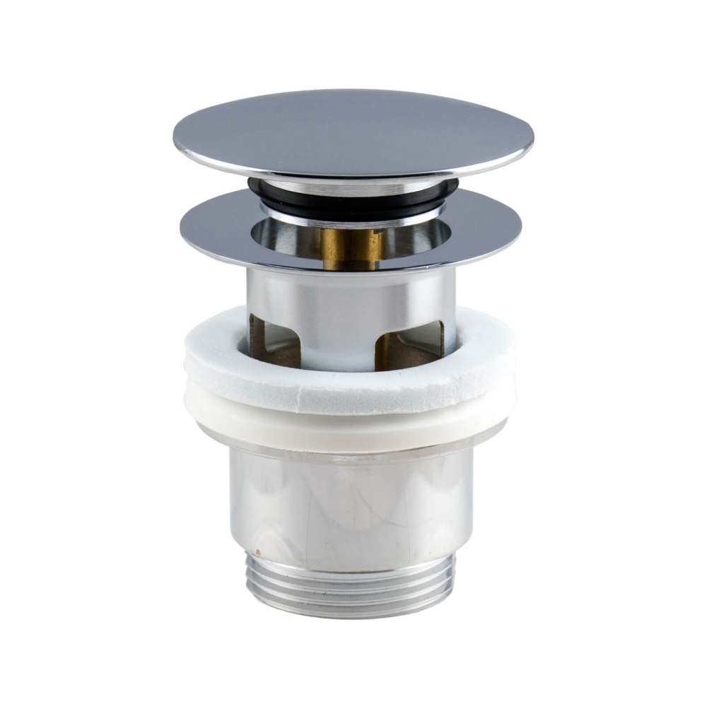 Design-Ablaufventil, 1 1/4&ldquo;, Messing verchromt, rund, verschlie&szlig;bar