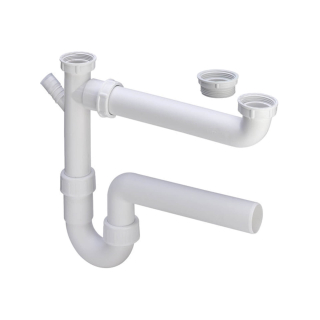 Viega Ablaufverbindung 79485 in G1 1/2 x 50mm x 90-310mm Kunststoff weiß