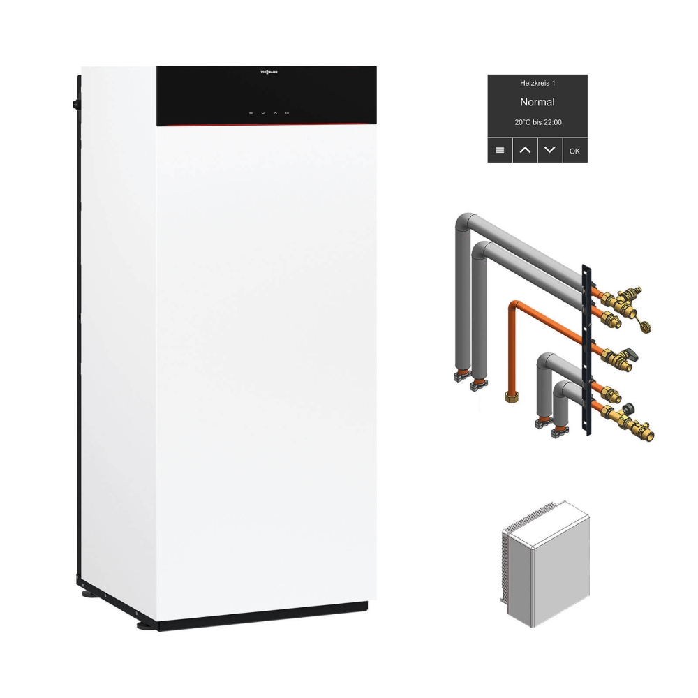 VIESSMANN Gas-Brennwert-Kompaktger&auml;t Vitodens 222-F, 11 kW, HMI 3,5", Aufputz seitlich, ATS