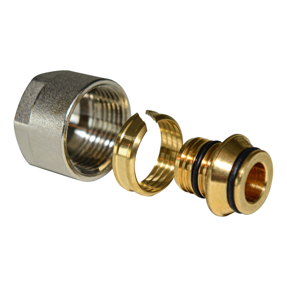 Joycabin Klemmverschraubung 16x2mm Heizrohr - 3/4 Eurokonus Für Fußbodenheizung - 2er Set Mehrschichtverbundrohr