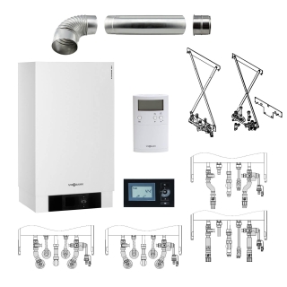 VIESSMANN Gas-Heizwert-Kombitherme Vitopend 200-W, 18 kW, Erdgas L/LL alt Vaillant (up) ohne DN110