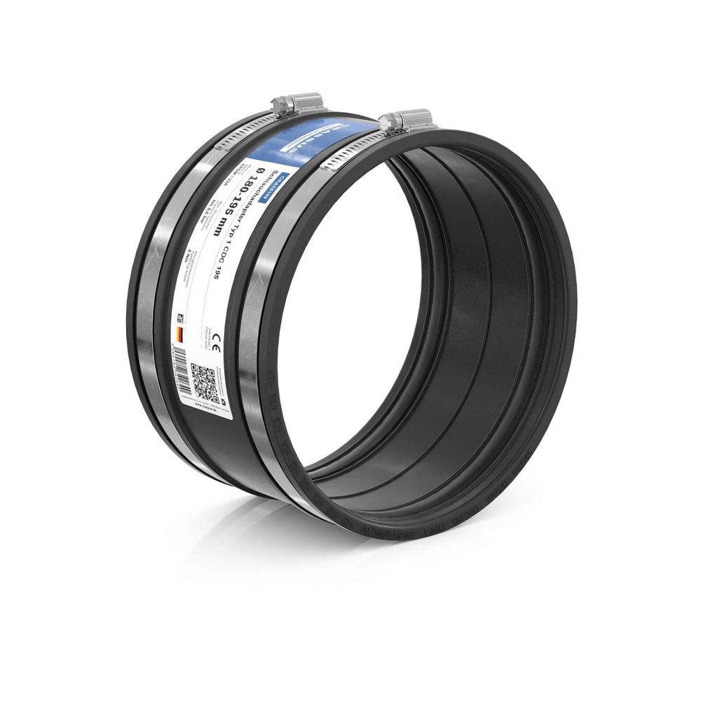 Crassus Schlauchadapter Typ 1 CDC 195 (180-195mm), bis 0,6 bar, EPDM / V2A