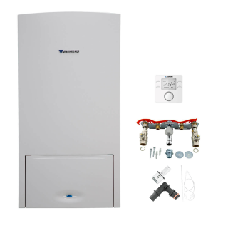 BOSCH/Junkers Gas-Brennwert-Therme Cerapur ZSB 14-5 C 21, 14 kW, CR100, Aufputz, Umstellsatz C21->C23