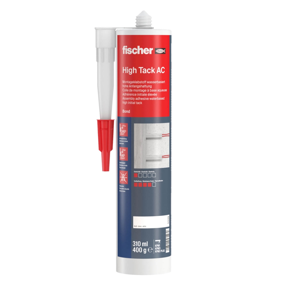 fischer Montageklebstoff High Tack AC wei&szlig; 310 ml