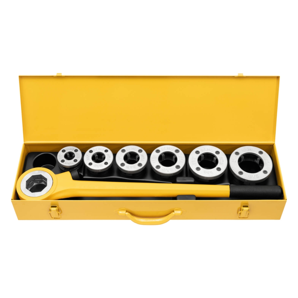 REMS EVA Set Handschneidkluppe  mit Schnellwechsel-Schneidk&ouml;pfen R 1/2+3/4+1+1 1/4+1 1/2+2