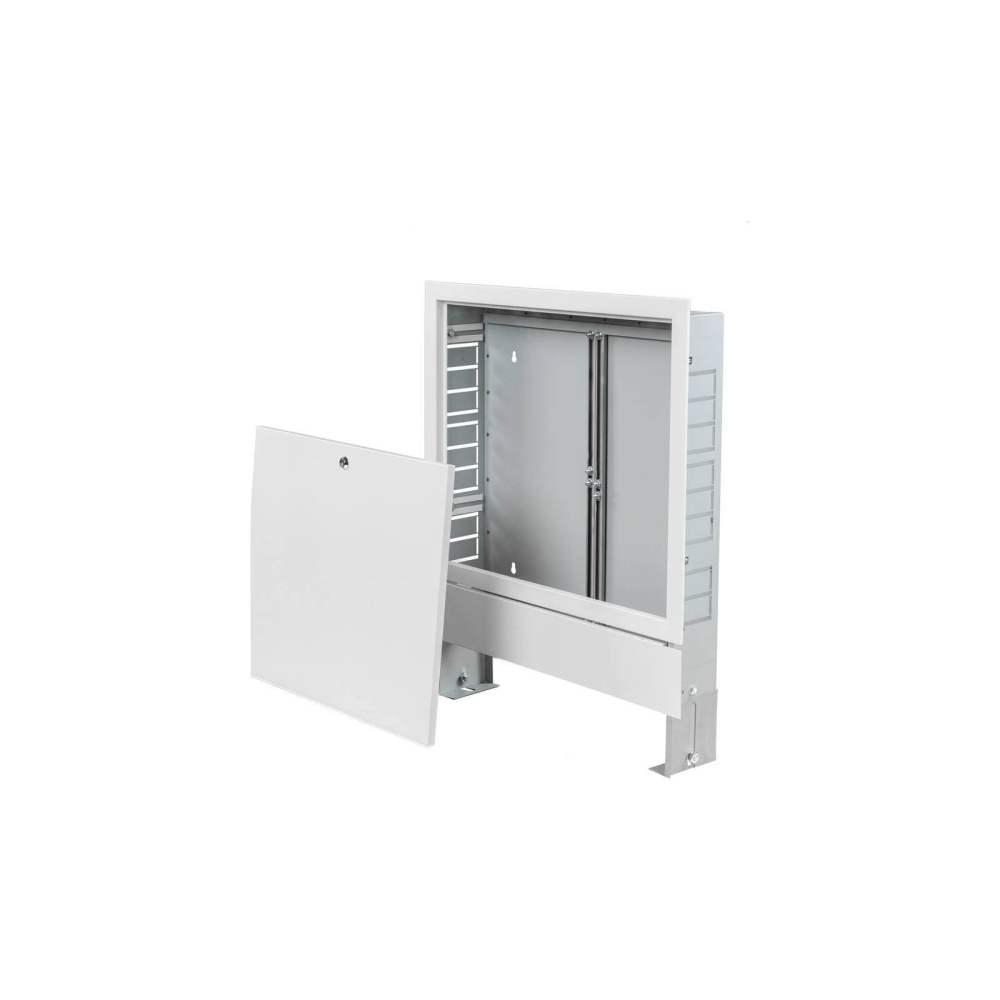 ZEWOTHERM ZEWO Verteilerschrank Unterputz &laquo;Premium&raquo;, 4-5 Heizkreise, integrierte Hutschiene,  H:753-853mm, B:530mm, T:110-160mm
