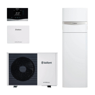 Vaillant Paket 4.3207 aroTHERM plus VWL 55/6 A S2 Heizungswärmepumpe Luft/Wasser mit uniTOWER plus VIH QW 190/6 E Hydrauliktower, sensoCOMFORT VRC 720/3, myVAILLANT connect WLAN Internetmodul und Ablauftrichter mit Siphon