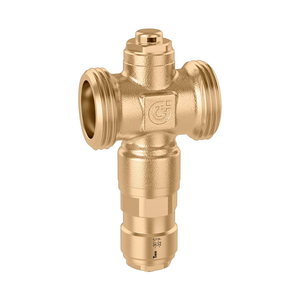 Caleffi Frostschutzventil 90 Grad Celsius 1 1/4" mit flachdichtendem Verschraubungsgewinde