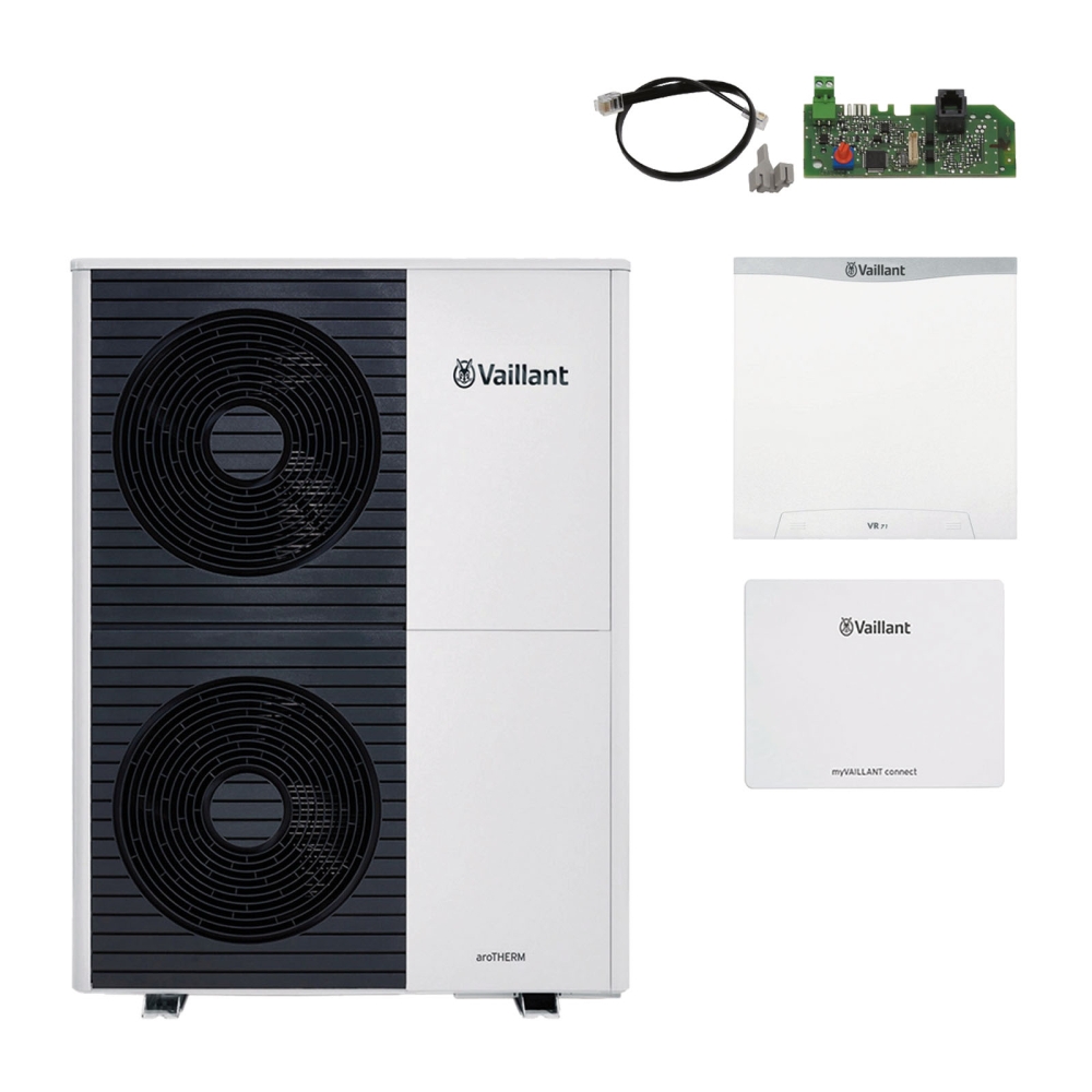 Vaillant Paket 4.3406 aroTHERM plus VWL 125/6 A S2 Heizungsw&auml;rmepumpe Luft/Wasser f&uuml;r Hybridsystem mit DIA-Steuerungssystem, Buskoppler, Mischer- und Solarmodul und myVaillant connect WLAN Internetmodul