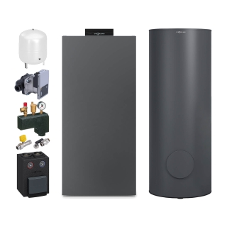 VIESSMANN Gas-Brennwertkessel Vitocrossal 300, Typ CU3A, 19 kW, Graphite, Vitotronic 200, Vitocell 100-V 300 l