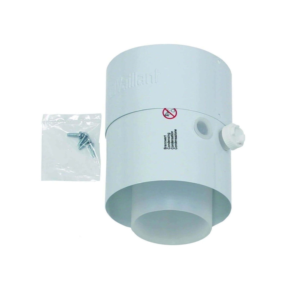 Vaillant Zwischenst&uuml;ck m. Pr&uuml;f&ouml;ffnungen f&uuml;r Luft-/Abgasf&uuml;hrung, PP, 80/125 mm