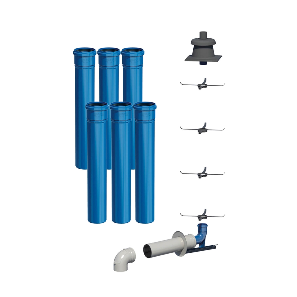 SKOBERNE CondensBlue Abgaspaket RLU mit Kunststoff Schachtabdeckung DN 60/100 10 m