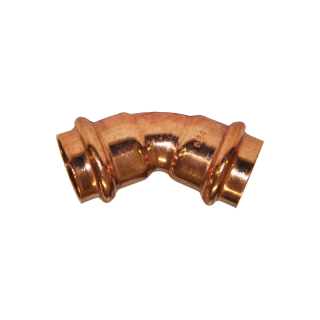 Kupfer Pressfitting Bogen 45° mit 2 Muffen - DVGW