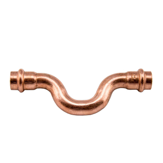 Kupfer Pressfitting Überspringbogen mit 2 Muffen - DVGW