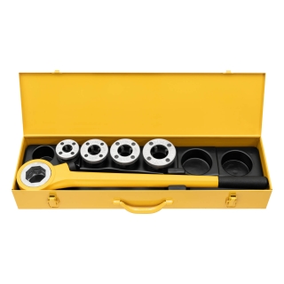 REMS EVA Set Hand-Gewindeschneidkluppe mit Schnellwechsel-Schneidköpfen R 1/2+3/4+1+1 1/4