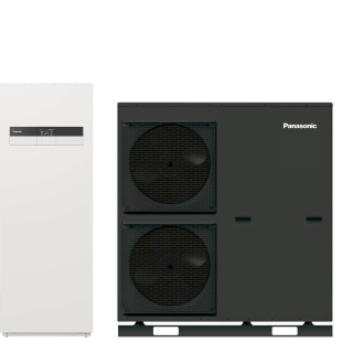 Panasonic Aquarea T-CAP Splitwärmepumpe, 9 kW, Kombi-Hydromodul (185 l), Gen. K, 400 V, SuperQuiet