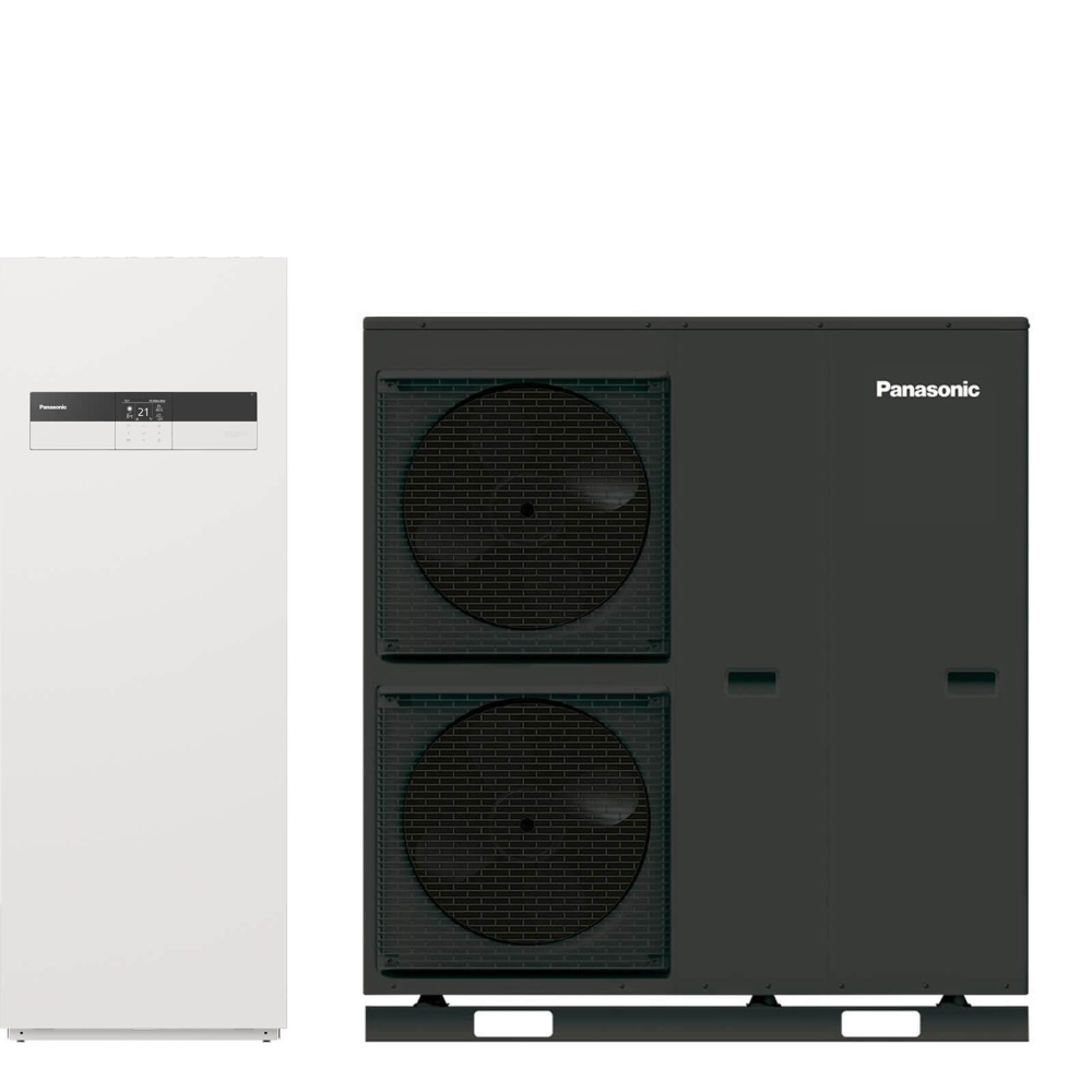 Panasonic Aquarea T-CAP Splitw&auml;rmepumpe, 12 kW, Kombi-Hydromodul (185 l), Gen. K, 400 V, SuperQuiet