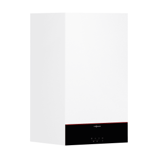 VIESSMANN Gas-Brennwert-Kombitherme Vitodens 100-W, B1KG, 25 kW, Regelung mit raumtemperaturgeführter Regelung ohne Anschlüsse Dachdurchführung 80/125-DN80 schwarz