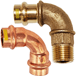 Kupfer und Rotguss Pressfittings mit Gas-Markierung