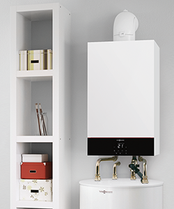 Die VIESSMANN Vitodens 100-W mit untergestelltem Speicher