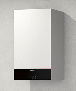 Die Viessmann Vitodens 100-W an einer Badezimmerwand